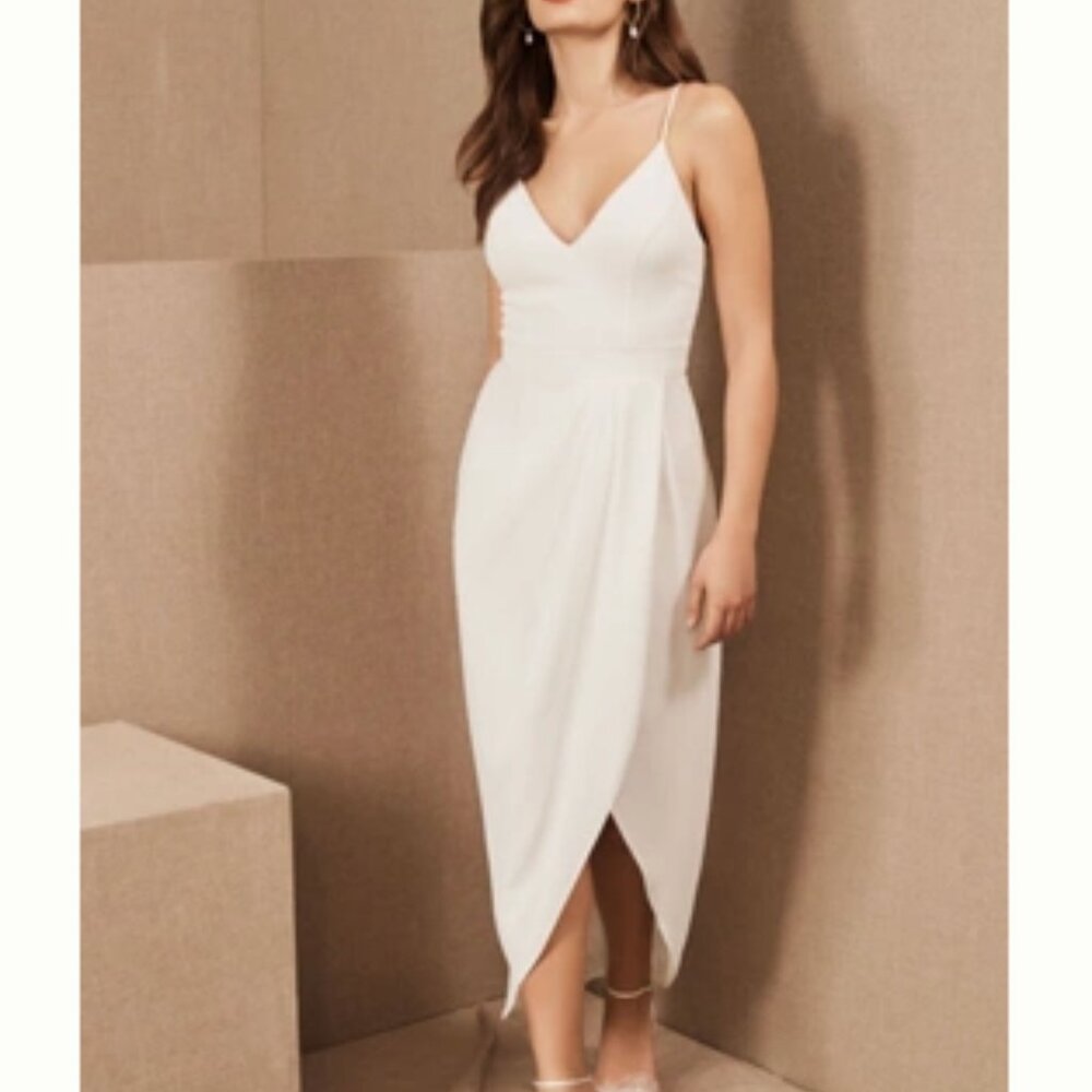 BHLDN Caron V-Neck Crepe Dress